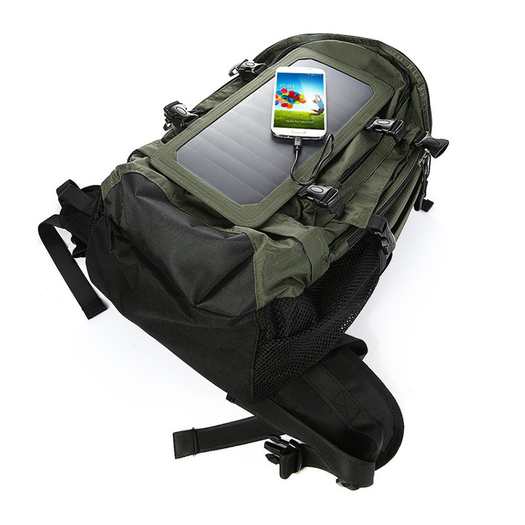 Multiple Function nylon Solar Backpack with USB Charger