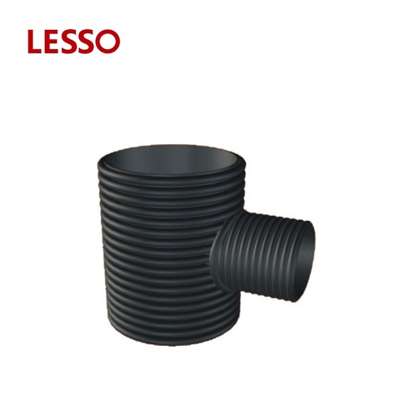 LESSO HDPE Double Wall Corrugated Pipe Fittings Reducer Tee