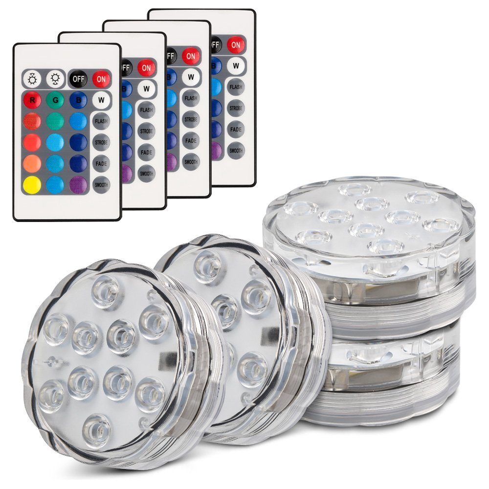 Hot sale Submersible LED Lights, RGB Multi Color Waterproof Remote Control Battery Powered Vase Lights