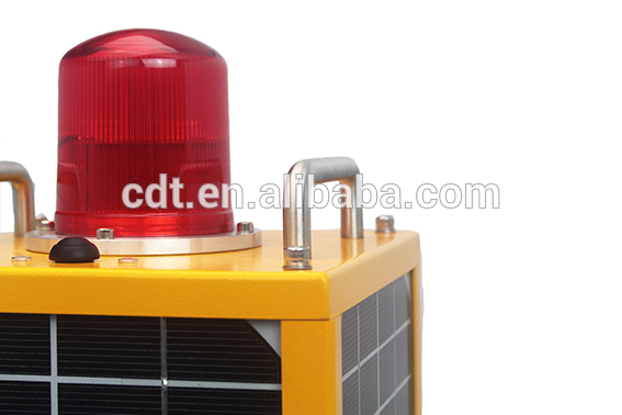 Low intensity solar powered voltage for DC6.5V 100lux LED warning obstruction light for airport/helipads/tower