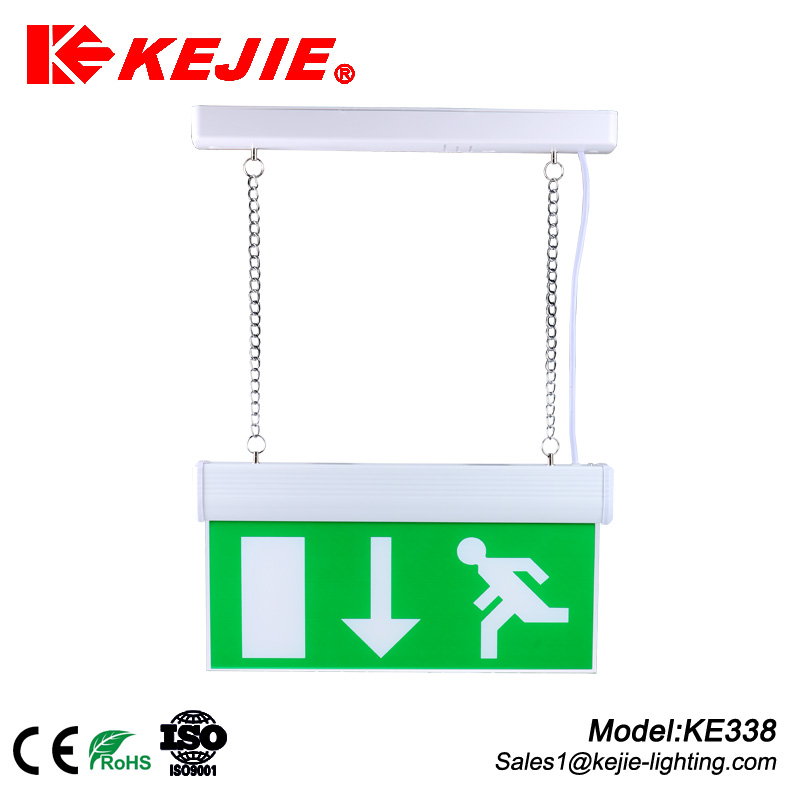 Kejie hot sale slim pendant rechargeable emergency light led exit blade light with 8H battery backup