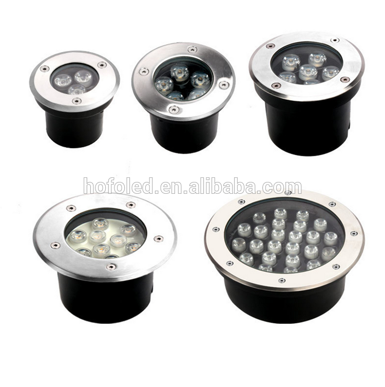 Round 12V 24V Underground Garden Lights Adjustable Recessed Outdoor Waterproof IP67 1w led inground light