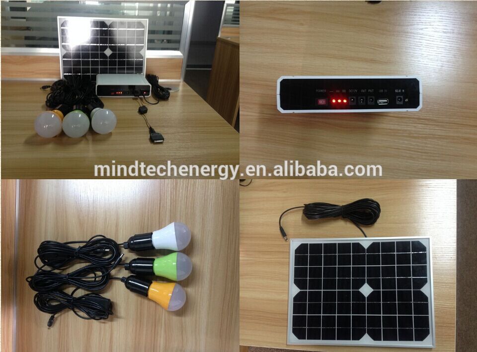 Rechargeable led home emergency light mobile charger solar system