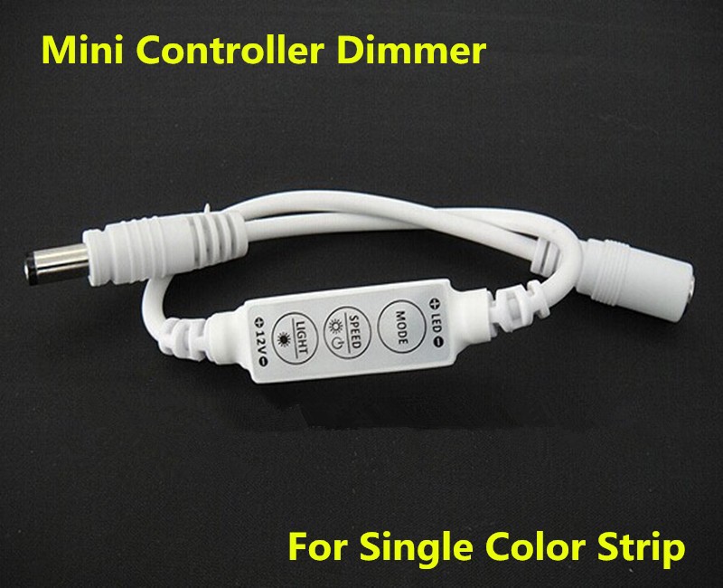 6a dc12v 24v mini 3 keys led dimmer controller with male and female DC connector for single color led strip lighting