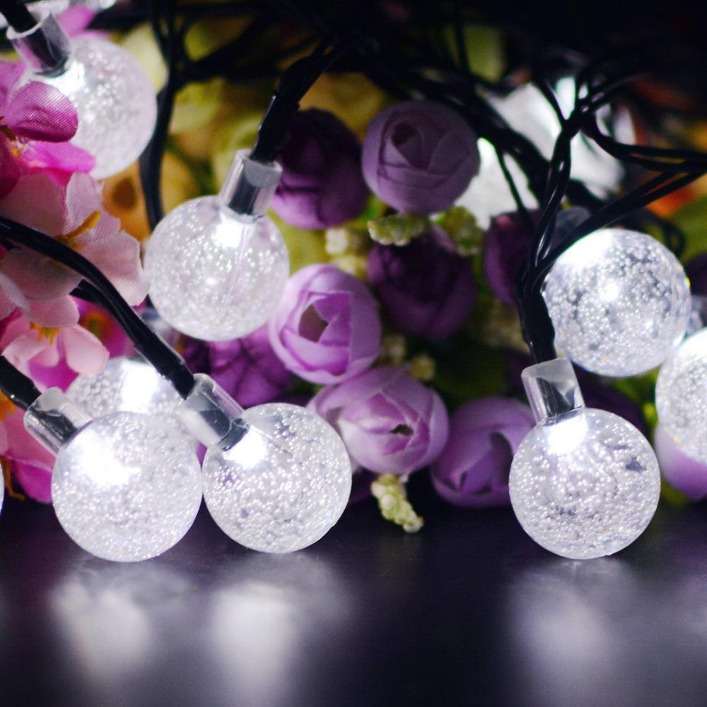 Outdoor Waterproof LED 30 Light Bubble Ball Christmas Day Decoration LED Lantern String Solar Light String