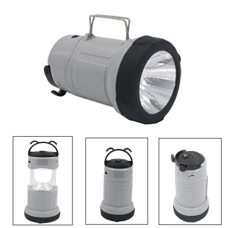 Emergency Light With FM Radio Rechargeable Portable LED Camping Lantern Flashlight