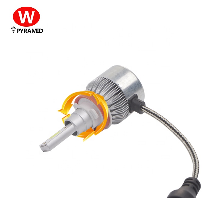 High quality silver COB 18W led headlight 7s