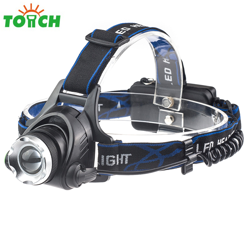 Super bright zoomable waterproof rechargeable led headlamp for camping