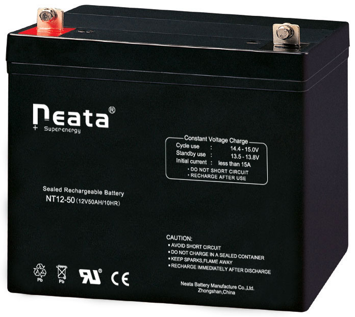 NEATA Deep Cycle Solar GEL Battery 12V 50AH Rechargeable Sealed Lead-Acid Battery 12 v Battery Maintenance Free UL IEC CE ROHS