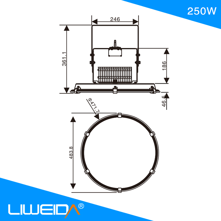 High lumen IP67 LED High Mast & Projection Light  Waterproof Outdoor 100w 150w 250w 300w 500w led floodlight