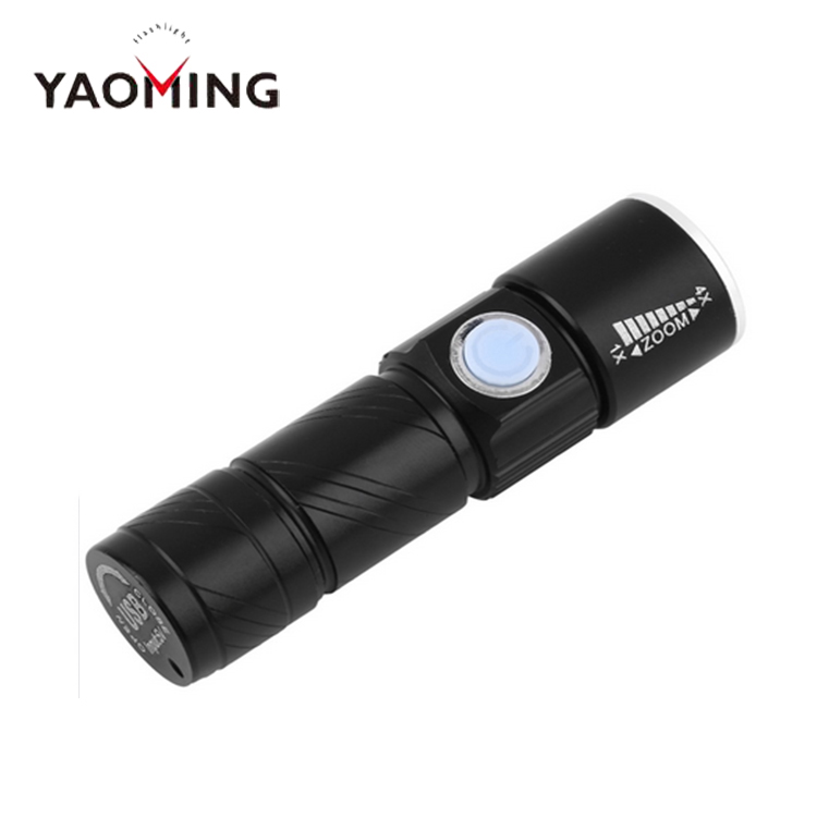 Rechargeable USB led flashlight lamp torch for camping