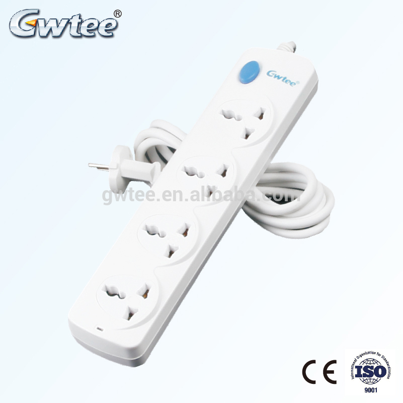 5-gang electrical extension socket usb fused outlet