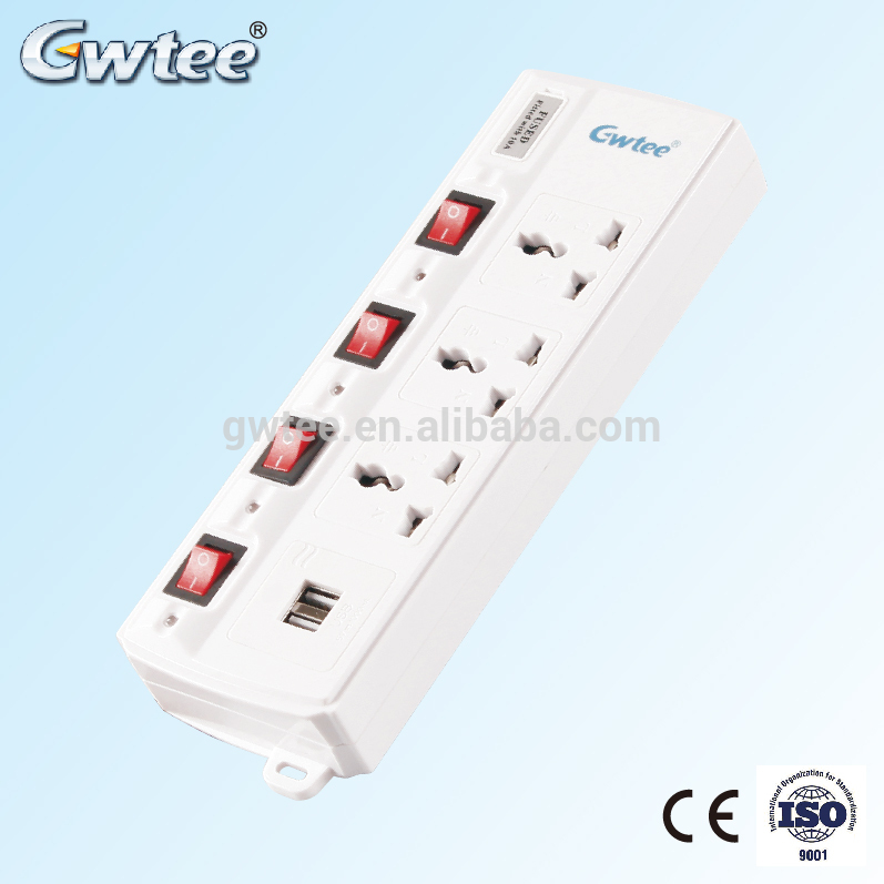 Wholesale 3 outlets with 3 USB port extension socket , Mi power strip