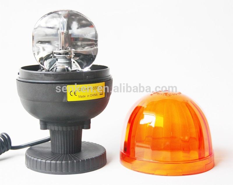 Senken DC12V 55W red blue amber Halogen rotating beacon blue