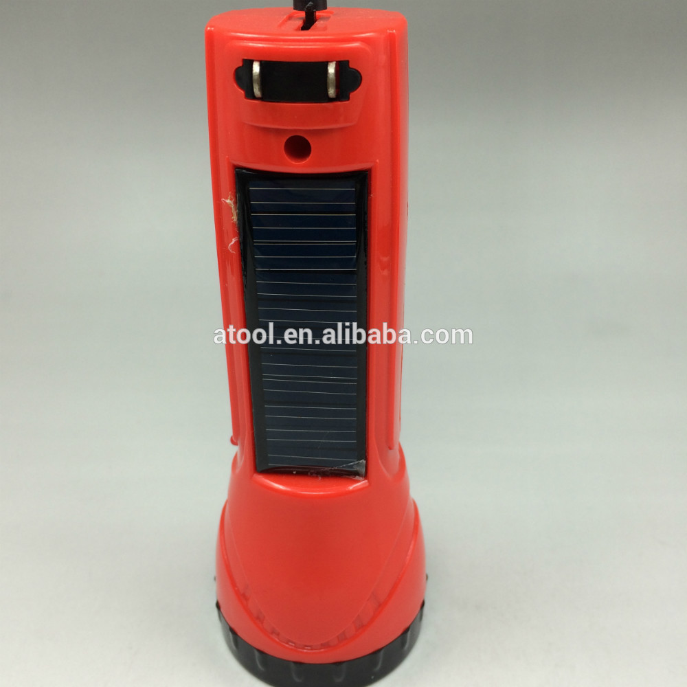 ATOOL 0.5w+6led side light yuyao plastic abs solar charging rechargeable flashlight