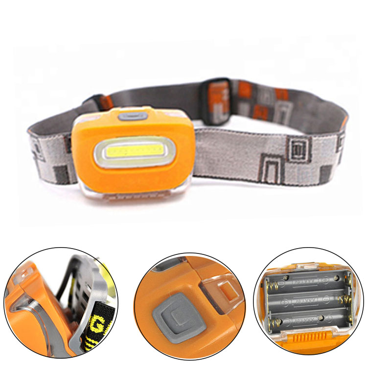 Portable Mini Head Lamp, Outdoor Bike Flashlight 3W COB LED Headlamp