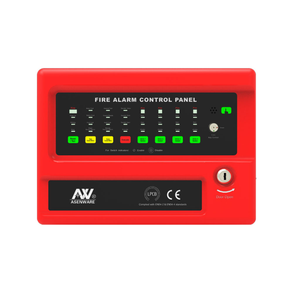Wall mounted 4 zone conventional fire alarm control panel