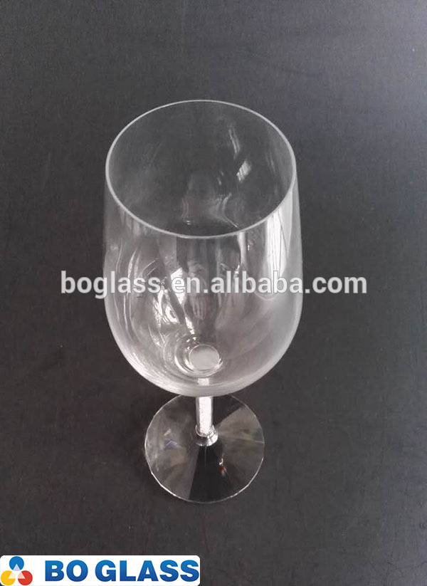 wholesale lead-free elegant red wine glass goblet/crystal diamond wine cup/glass tableware for weddings