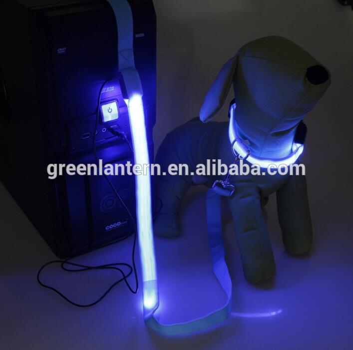USB Rechargeable LED Light Up Dog Leash, Glow Puppy Dog Rope Pet Night Safety Bright Flashing Walking Leash Glow & Flash Nylon 3