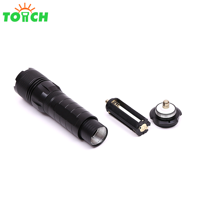 Brightness rechargeable aluminium led torch light zoom led flashlight