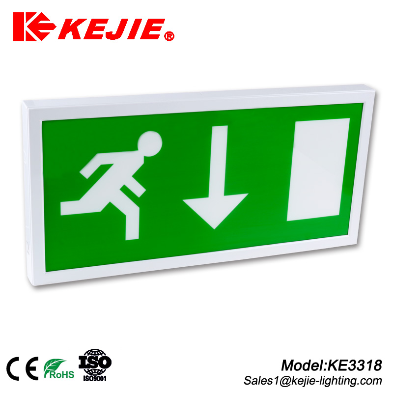 4W MAINTAINED LED EMERGENCY EXIT SIGN WITH RECESSED MOUNTED