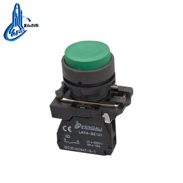 good quality 240 volt unmarked spring return convex pushbuttonswitches LAY4-EL31/push button xb4 switch