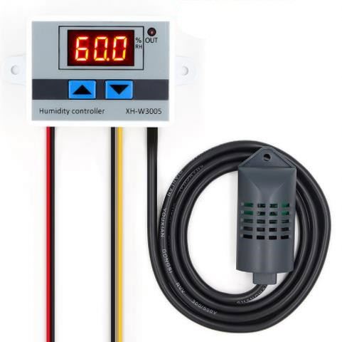 XH-W3005 Digital Humidity Controller 220V 12V 24V Hygrometer Humidity Control Switch 0~99%RH Hygrostat with Humidity sensor