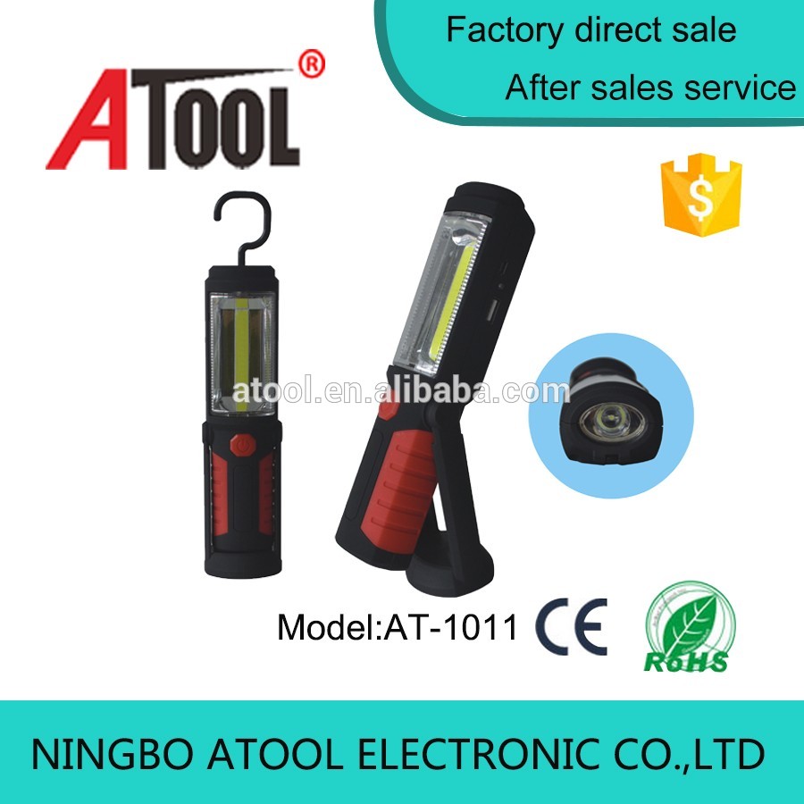 ATOOL portable LED magnetic hanging work light, cob flashlight with USB charge