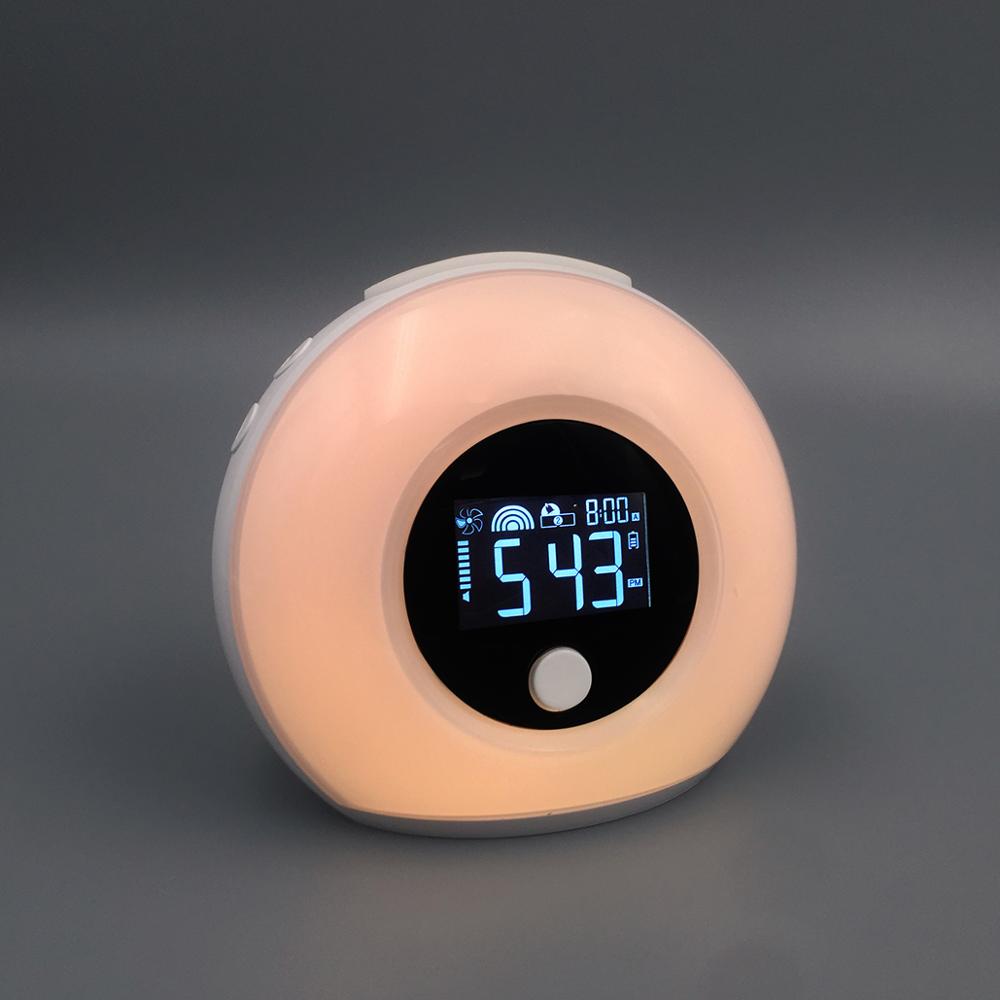 Sunrise Wake Up Light Digital Clock Bluetooth Speaker rechargeable night light for kids