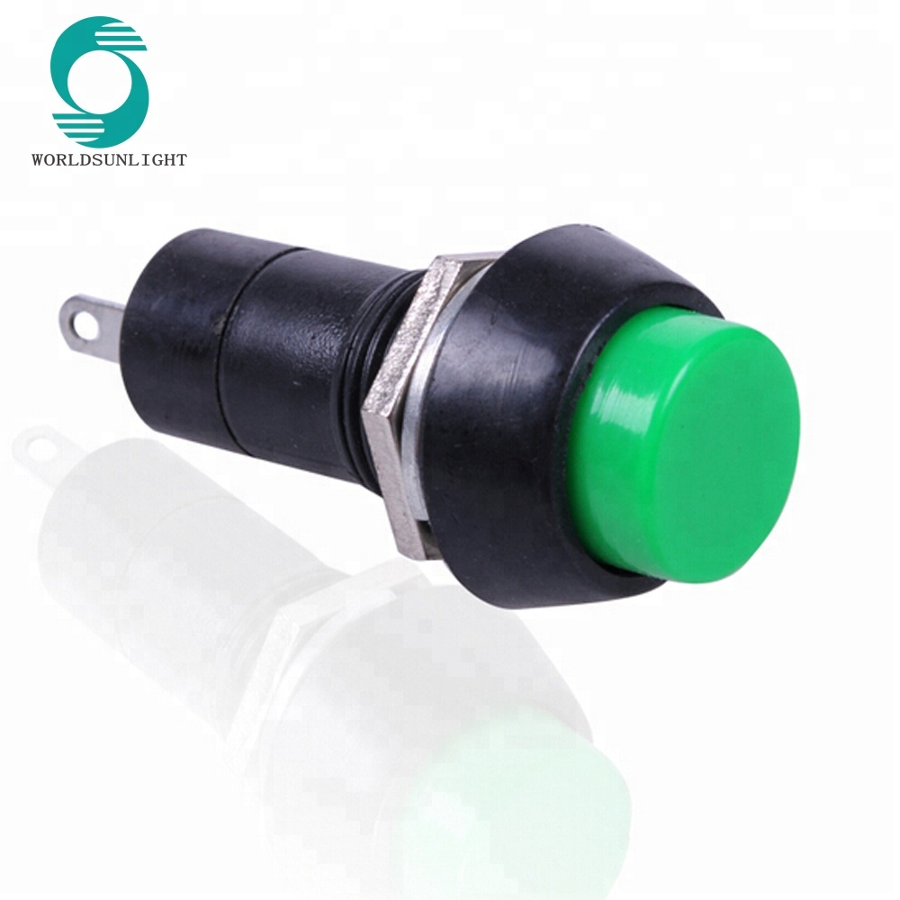 PBS-11B 12mm Thread Dia AC 250V 3A 2 Pins SPST Push On Momentary Red Push button Pushbutton Switch