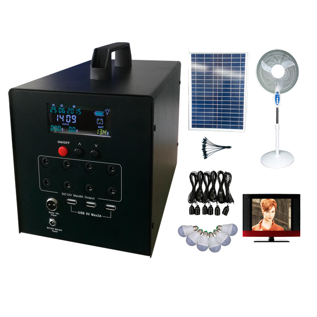 3W LED bulbs 60W rechargeable small solar power panel system home for fan TV