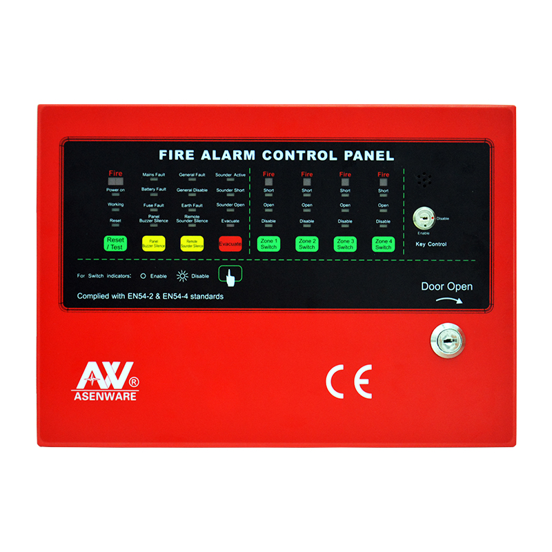 Conventional 4 zone fire alarm control panel for fire system
