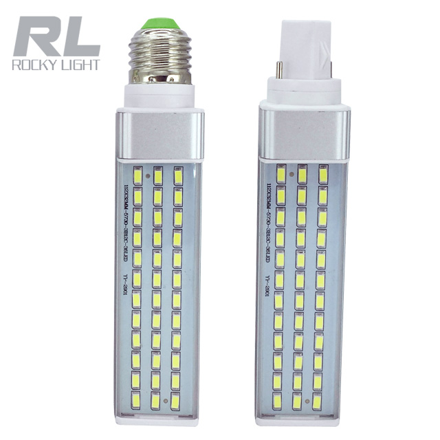 New design 60pcs SMD 5050 led bulb 13w pl led corn light G24 E27 socket led horizontal plug light