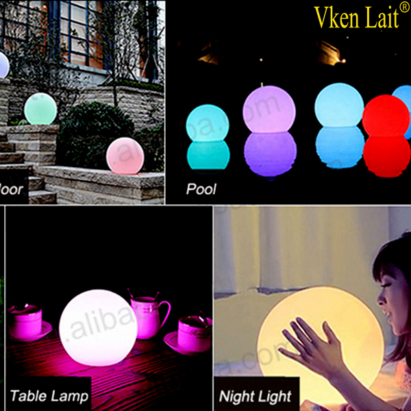 PE Plastic Remote Control charge battery colours change Lamp light sphere VC-B350