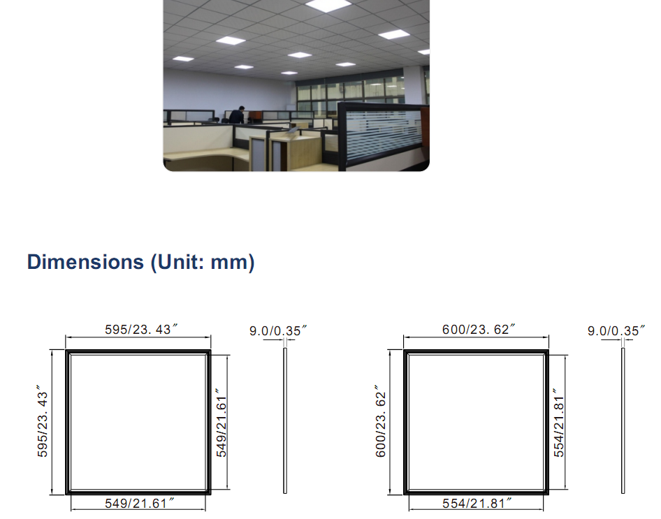 4014 SMD 600x600mm 40W ip44 ip rating item type panel lights