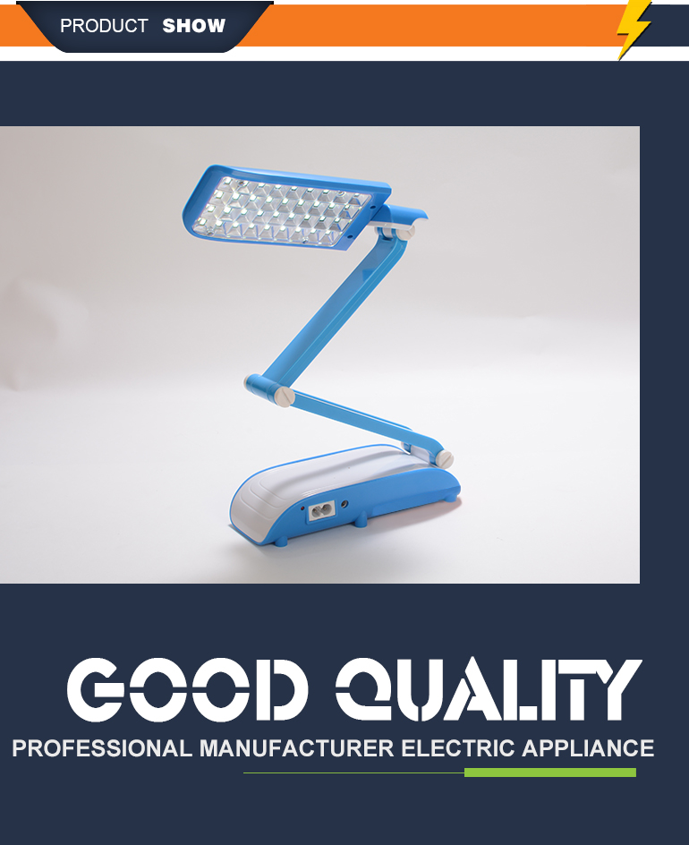 High quality multi use table plastic bedside reading lamp with folding function