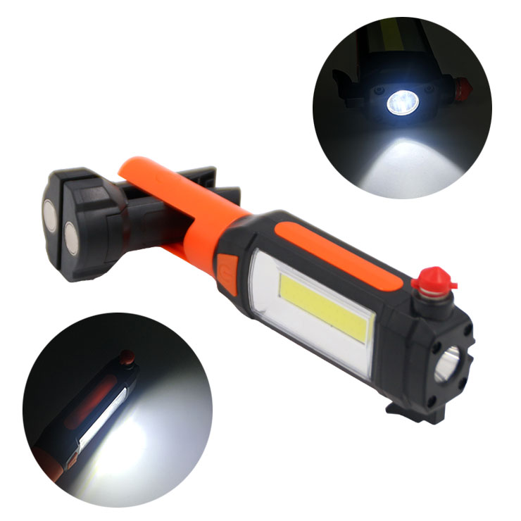 Battery Powered Hand Torch Light Self-denfense COB LED Tool Work Light