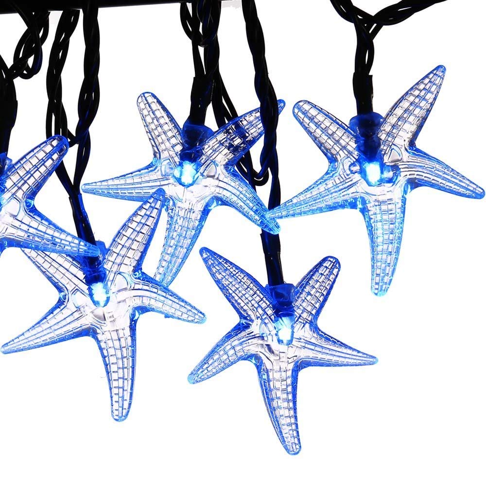 Starfish Solar String Lights Fairy Halloween Christmas Decorative Lighting  LED Solar Lawn Landscape Yard Light