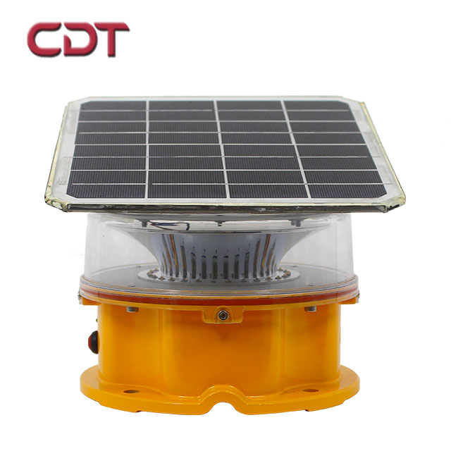 Utilities wind farms IP65 GPS,Photocell Red Flashing 2000cd Medium Intensity Solar power LED Obstruction light