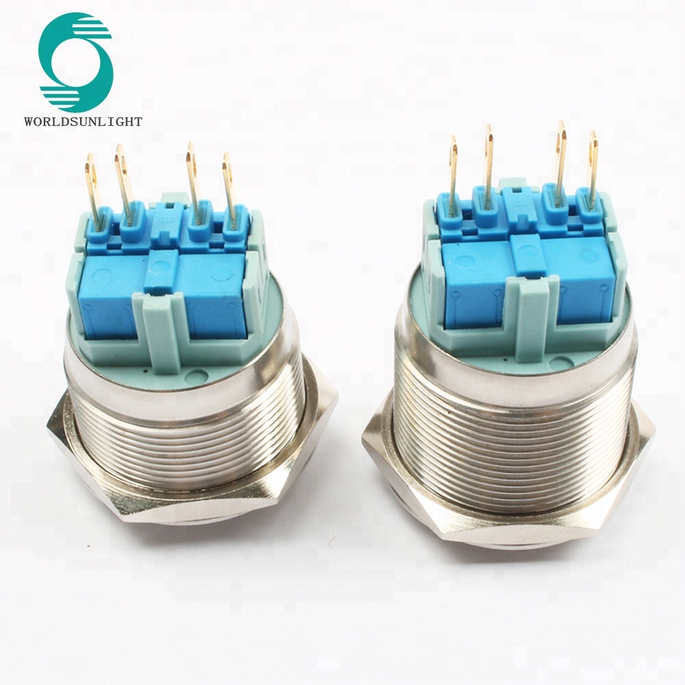 XL25S/B11 25mm non-illuminated momentary domed ball head stainless steel metal push button switch