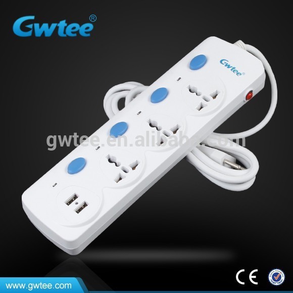 4 way outlet universal switch socket,electric  power extension cord