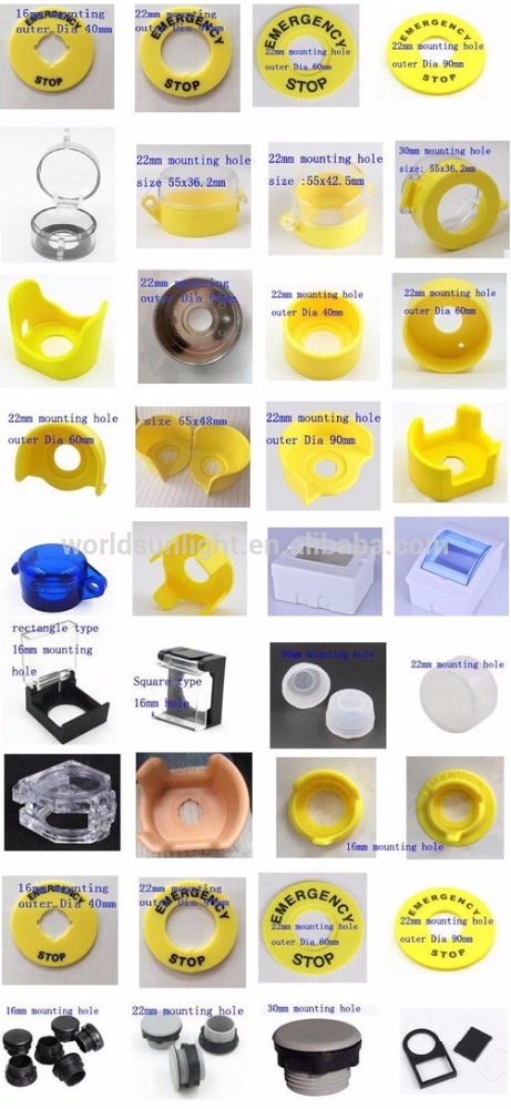 55*37mm 22mm emergency stop push button protection cover padlock plastic round dust cover