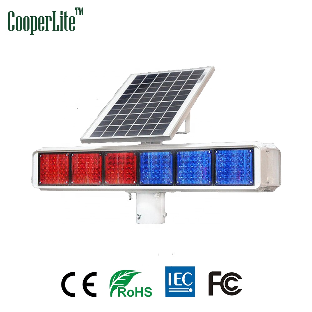 CooperLite Solar Traffic Safety Red Blue LED Flashing Caution Light