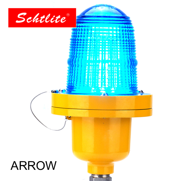 ARROW DC12V 24V 48V IP67 5W 32CD red flash Led Aviation Obstruction Light by glass