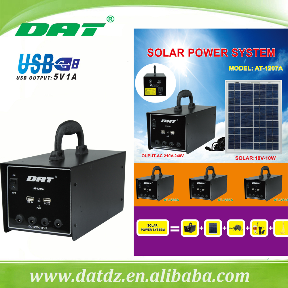 AT-1207A solar powerful lighting system AT-1207B 12v 7000mah solar lighting system with led bulb