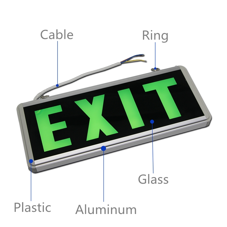 wall mounted NI-CD Battery Type exit indicator sign CE hanging exit led emergency light exit