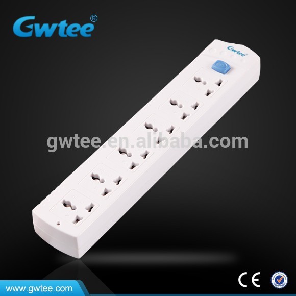 6 way outlet universal electrical extension fuse power strip socket