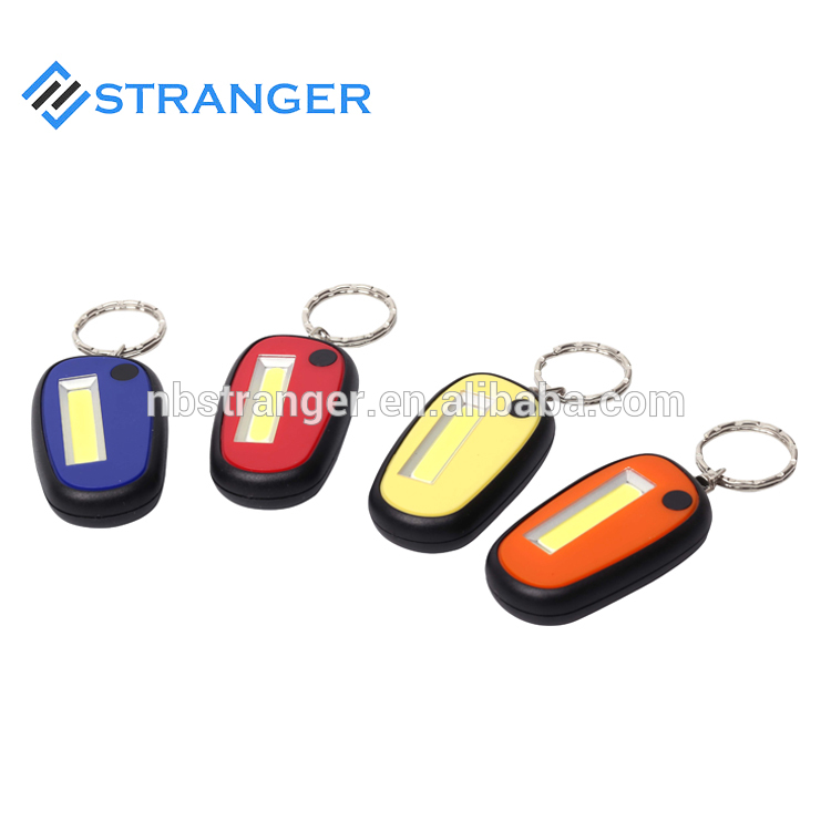 High Quality ABS Material Button Cell Powered Mini COB Keychain Light