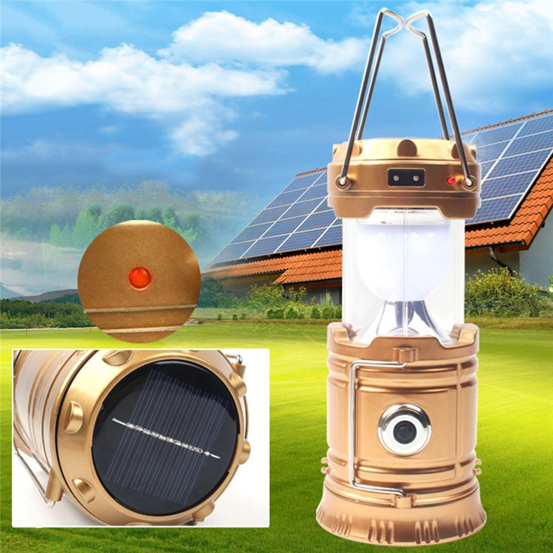 New Portable Solar Charger Camping Lantern Lamp LED Outdoor Lighting Folding Camp Tent Lamp USB Rechargeable lantern