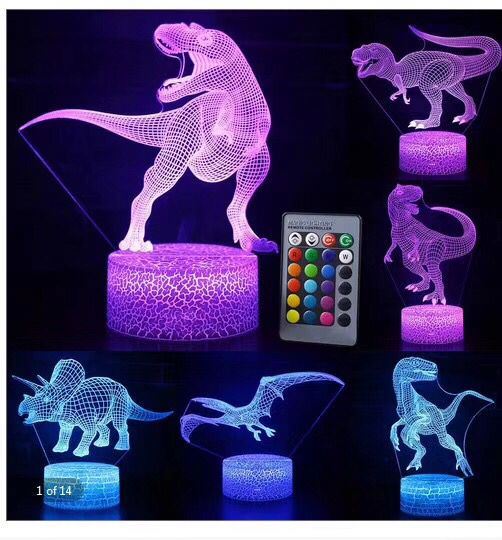 3D Night Light Love Colorful Touch Remote Control Home Decoration Small LED Table Lamp Crack